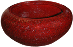 bol en terracotta coloré rouge